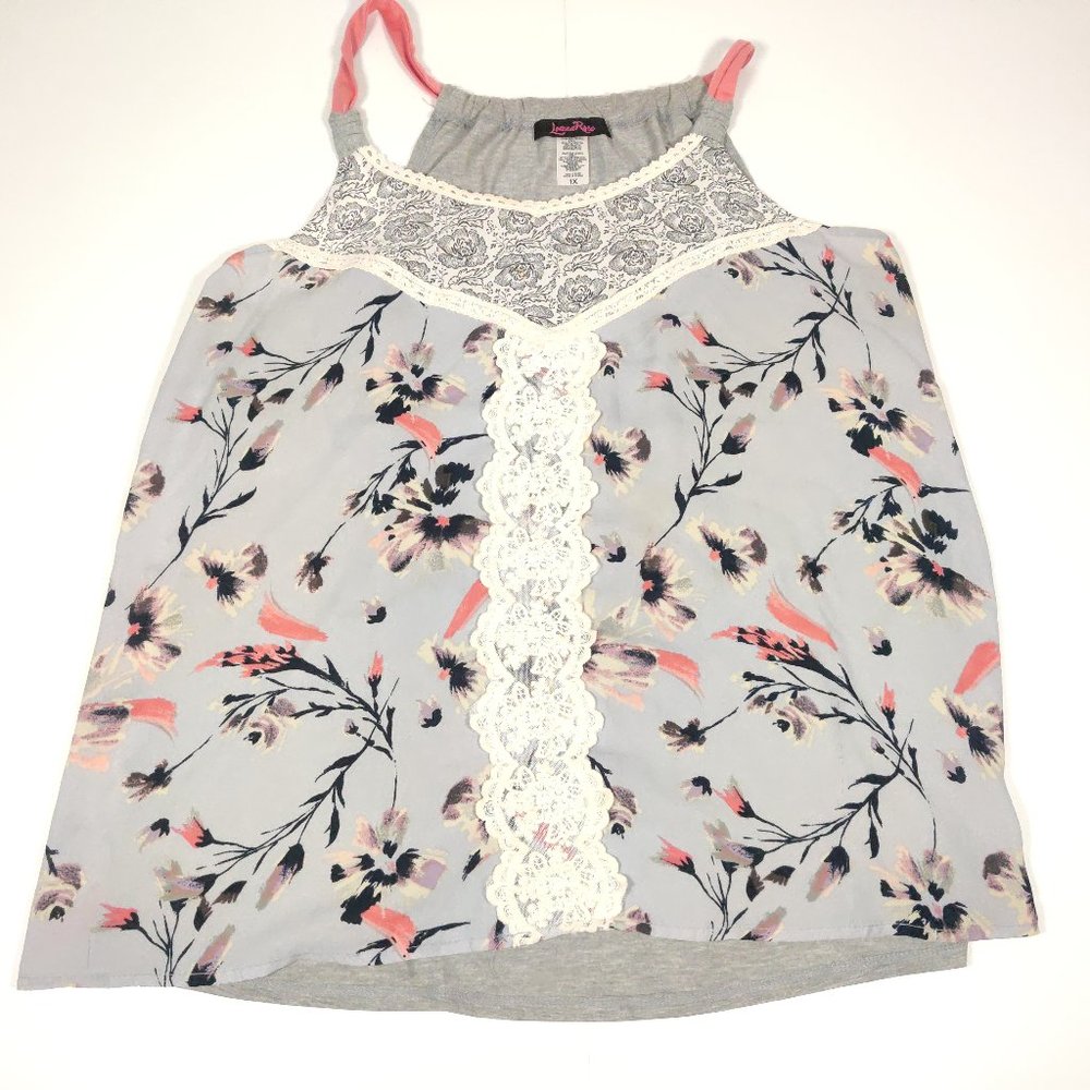Lorena Rose Womens Boho Floral Top 1X